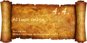 Allaga Anita névjegykártya